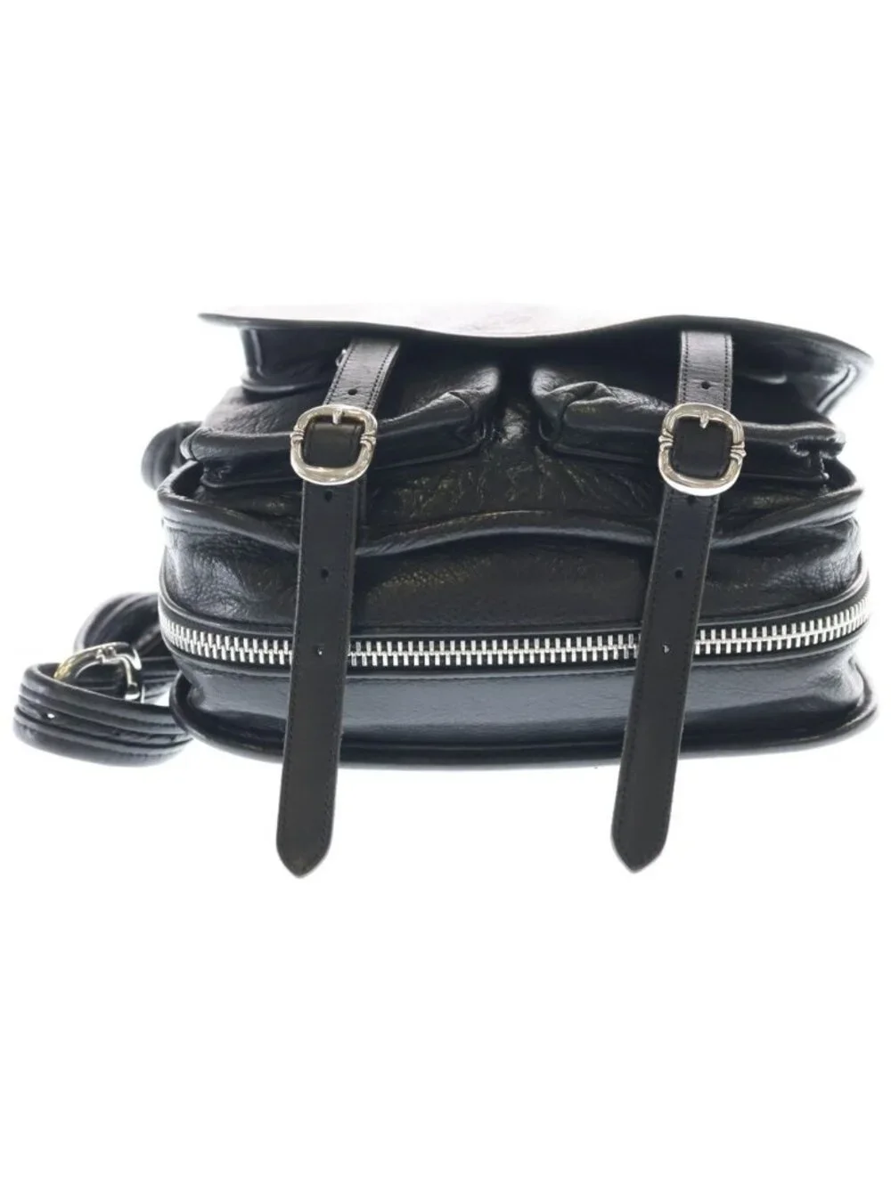 Chrome Hearts Shoulder Bag Tiny Gunslinger Strap Leather Black